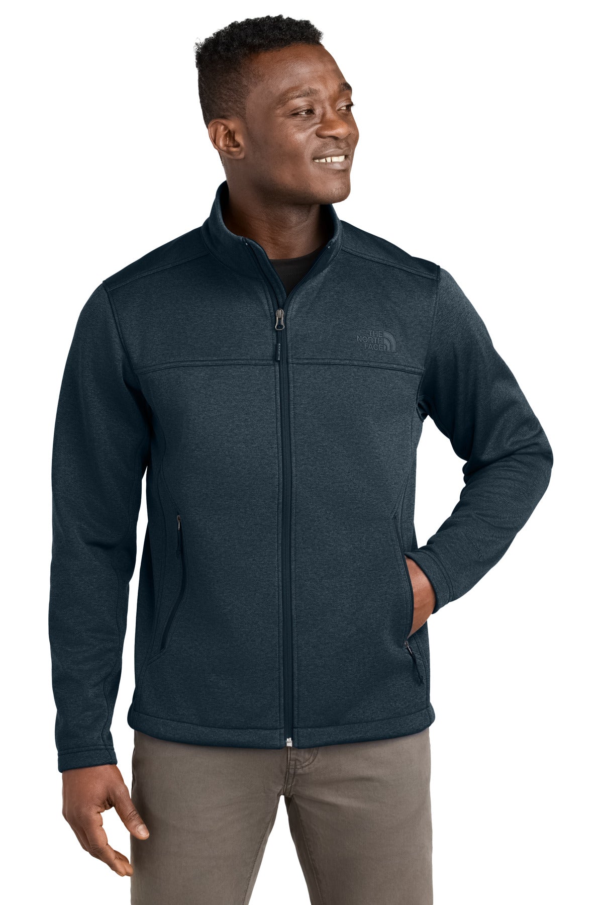 Custom logo The North Face® Chest Logo Ridgewall Soft Shell Jacket NF0A88D5 in Urban Navy Heather