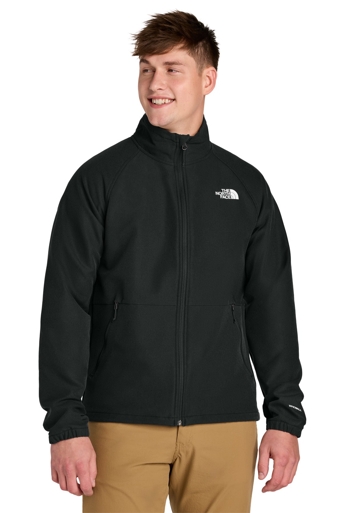 Custom logo The North Face® Barr Lake Soft Shell Jacket NF0A8BUD in TNF Black Heather