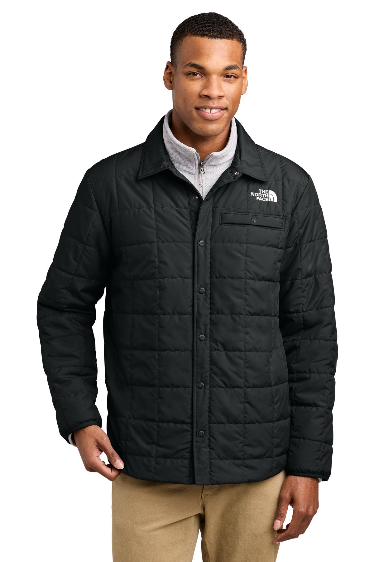 Custom logo The North Face® Iron Drift Quilted Shirt Jacket NF0A8JEX in TNF Black
