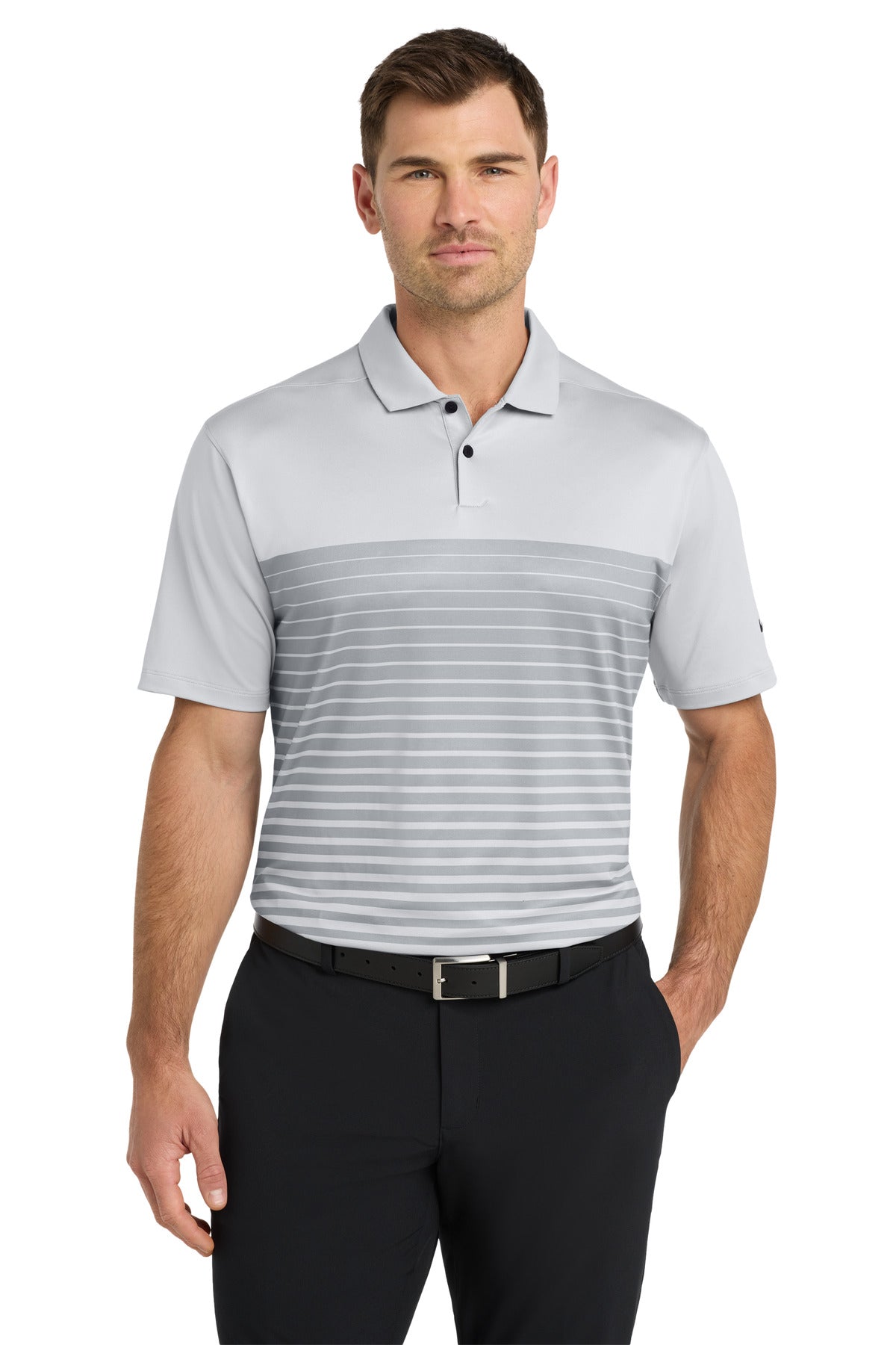 Custom logo Nike Dri-FIT Vapor Block Polo NKDC2114 in Wolf Grey