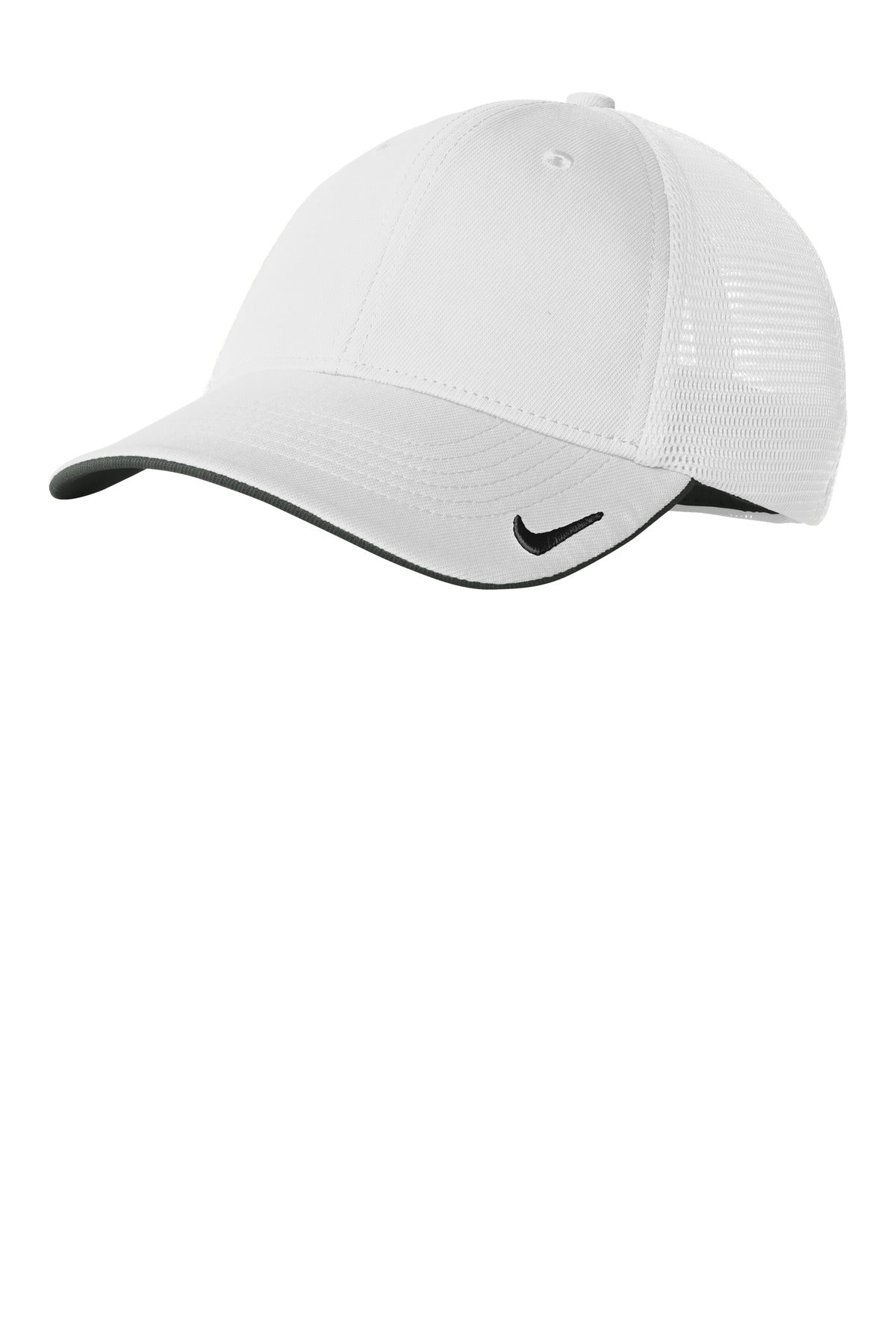 Custom logo Nike Stretch-to-Fit Mesh Back Cap NKFB6448 in White/ White