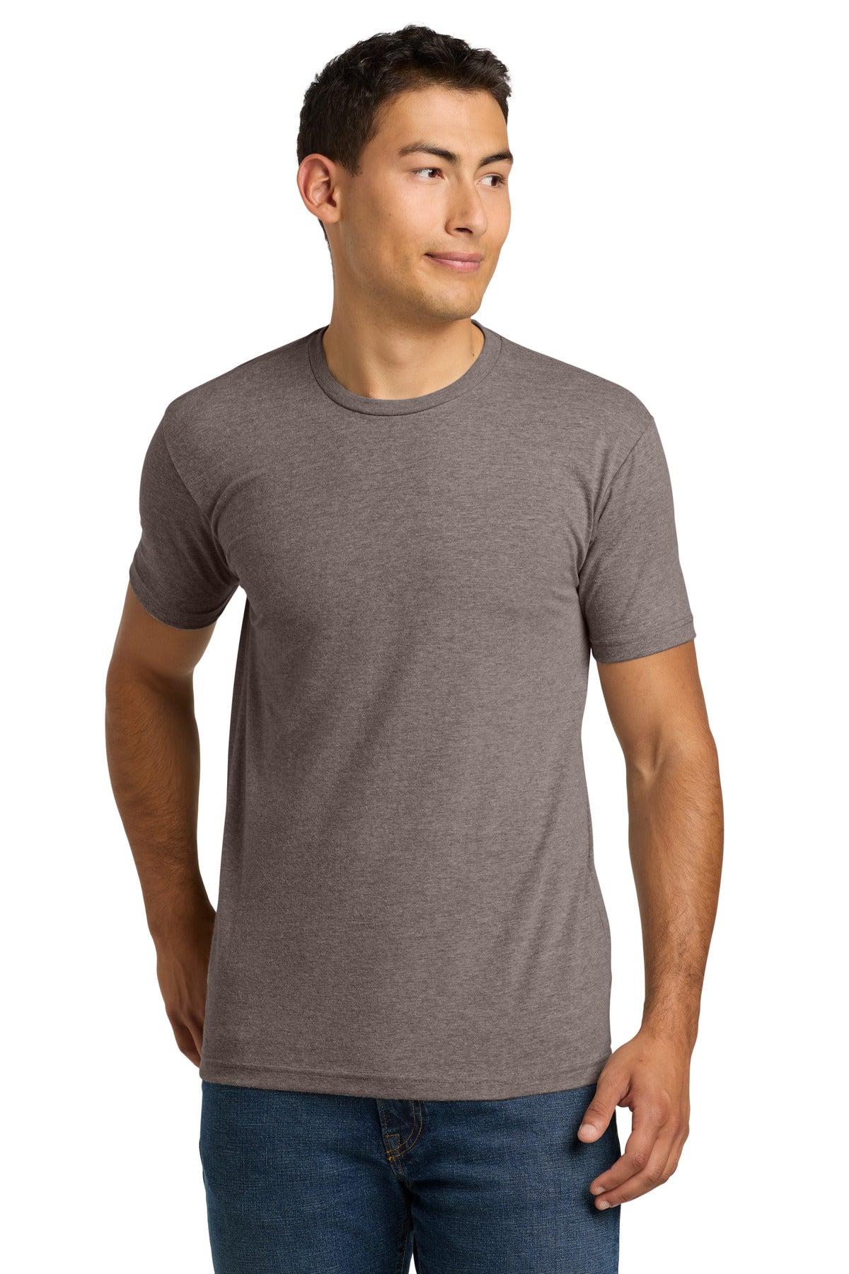 Custom logo Next Level Apparel® Adult CVC Tee. NL6210 in Heather Shiitake
