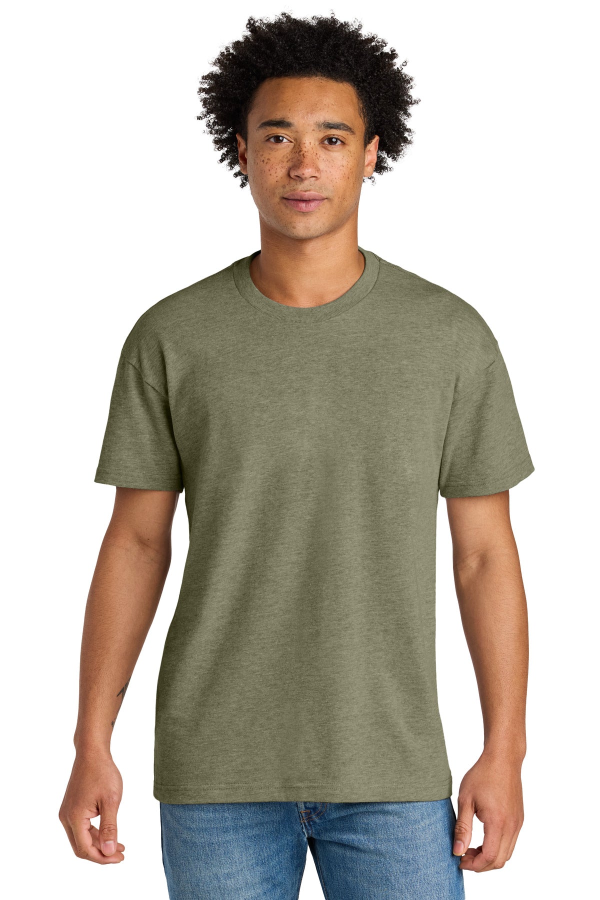 Custom logo Next Level Apparel® Heavyweight Tee NL7200 in Heather Light Olive