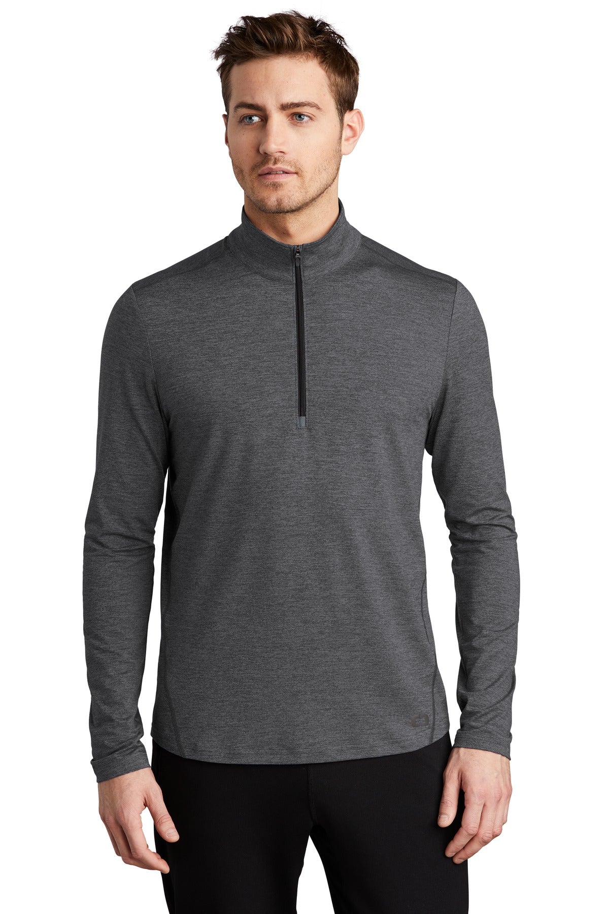 Custom logo OGIO ® Force 1/4-Zip OE341 in Gear Grey Heather