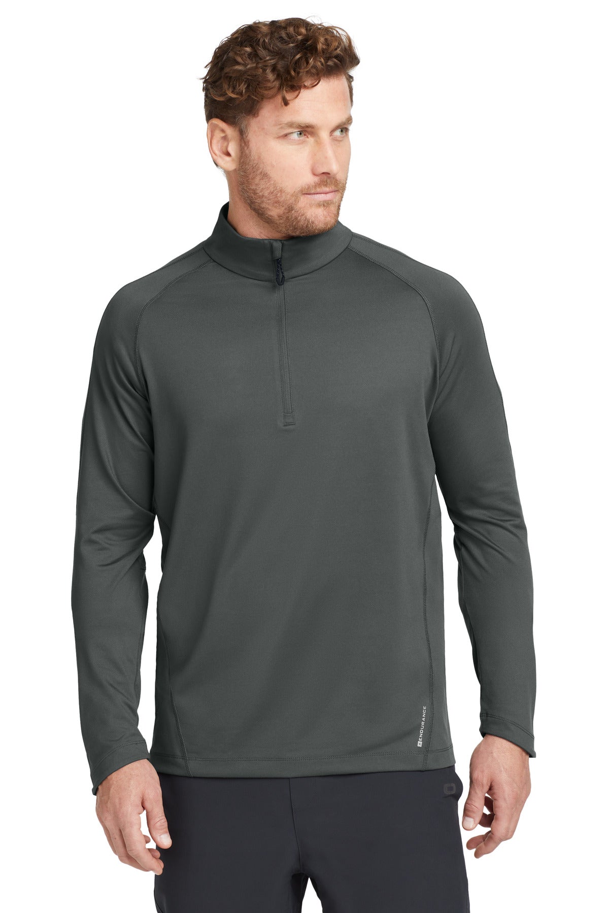 Custom logo OGIO® Radius 1/4-Zip. OE550 in Gear Grey