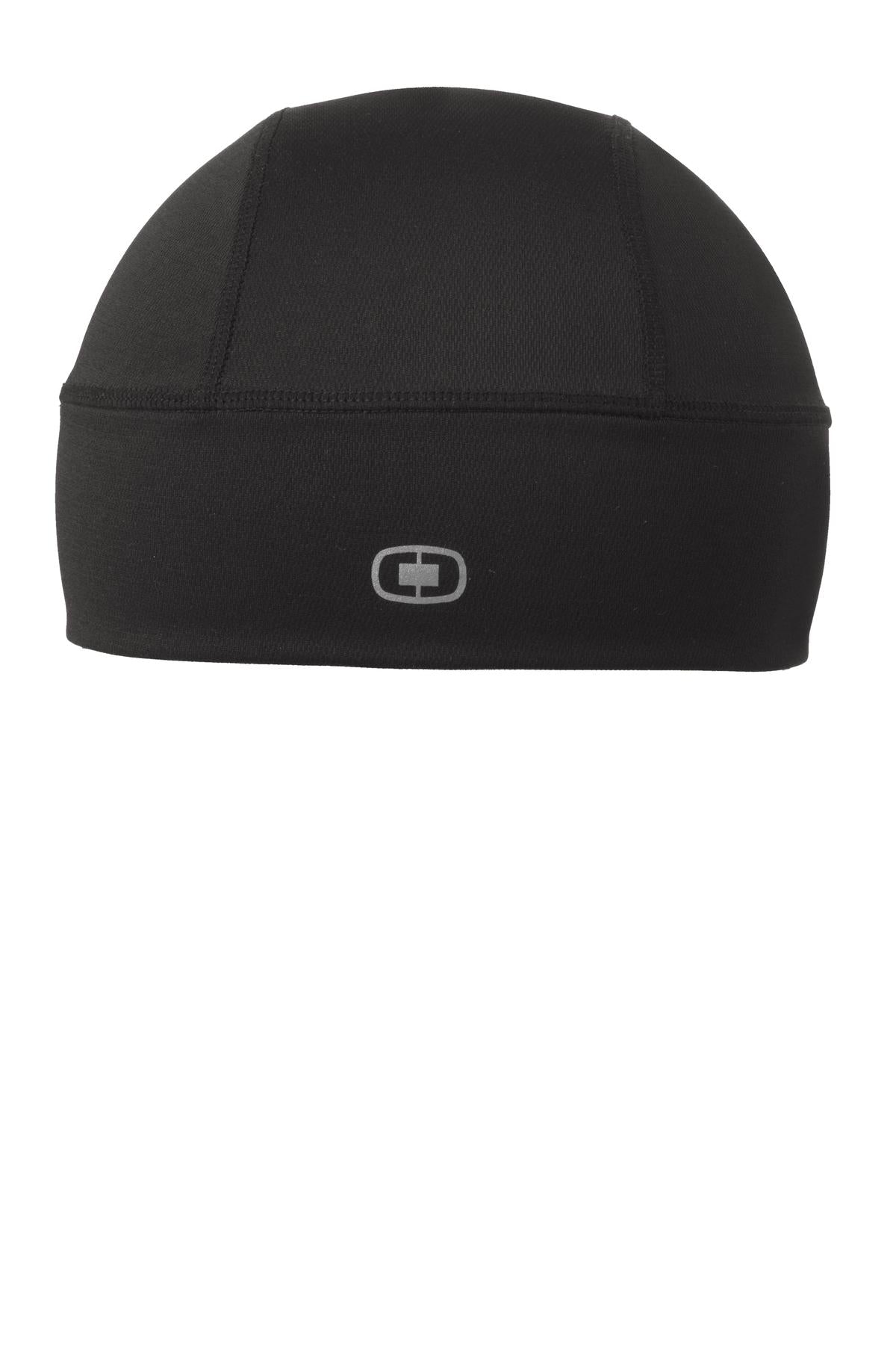 Custom logo OGIO® Fulcrum Beanie. OE652 in Blacktop