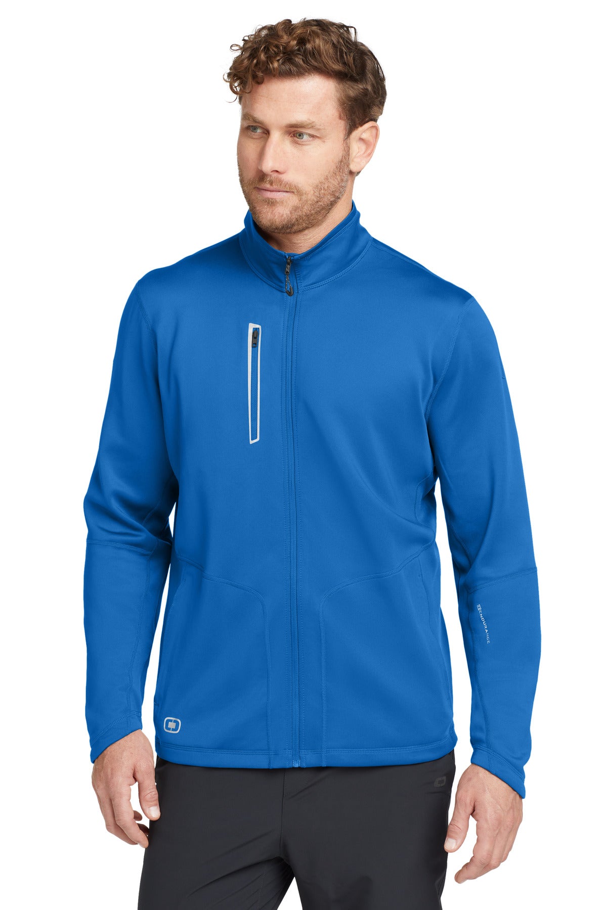Custom logo OGIO® Fulcrum Full-Zip. OE700 in Electric Blue