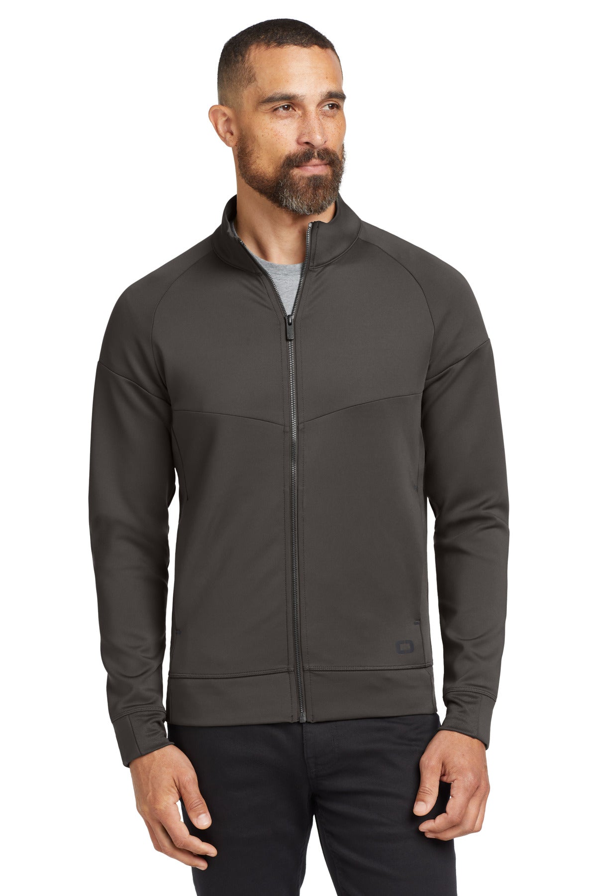 Custom logo OGIO ® Modern Performance Full-Zip. OE703 in Tarmac Grey