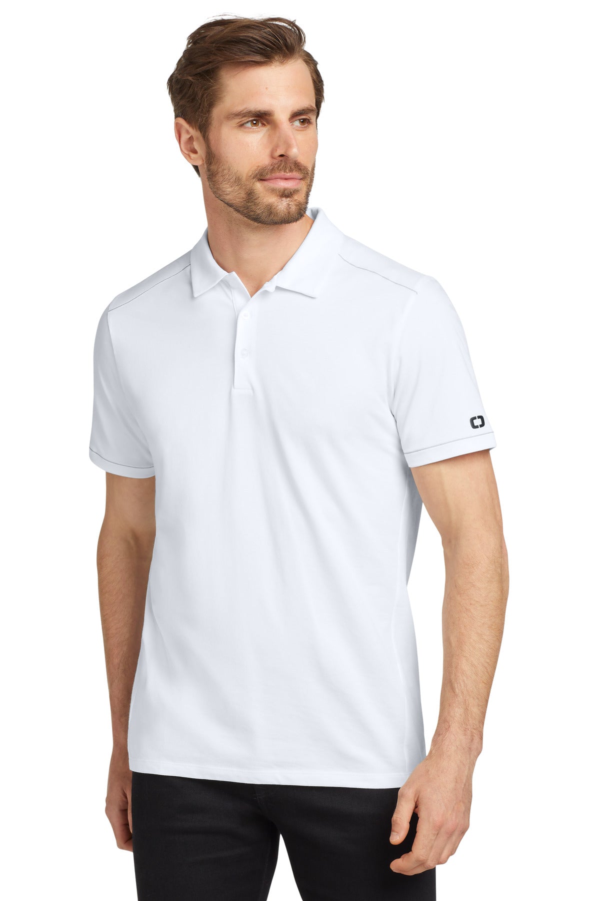 Custom logo OGIO ® Code Stretch Polo. OG146 in Bright White
