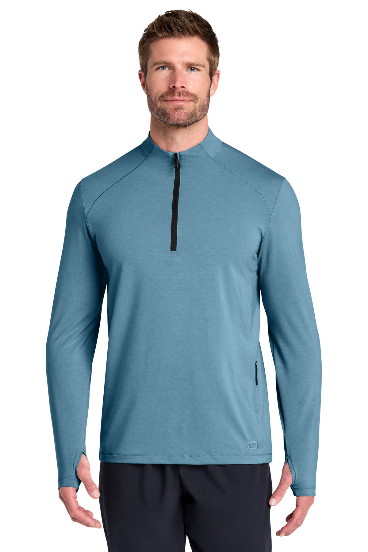 Custom logo OGIO® Motion 1/4-Zip OG153 in Blue Mist