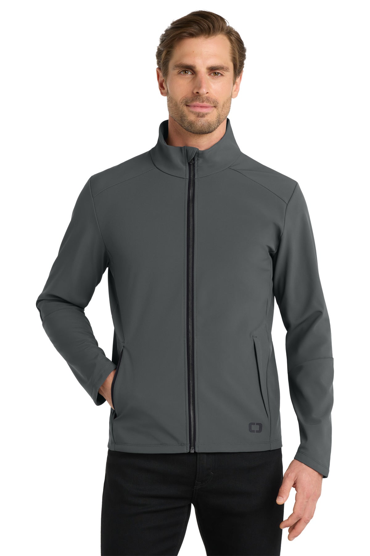 Custom logo OGIO® Commuter Full-Zip Soft Shell OG755 in Diesel Grey