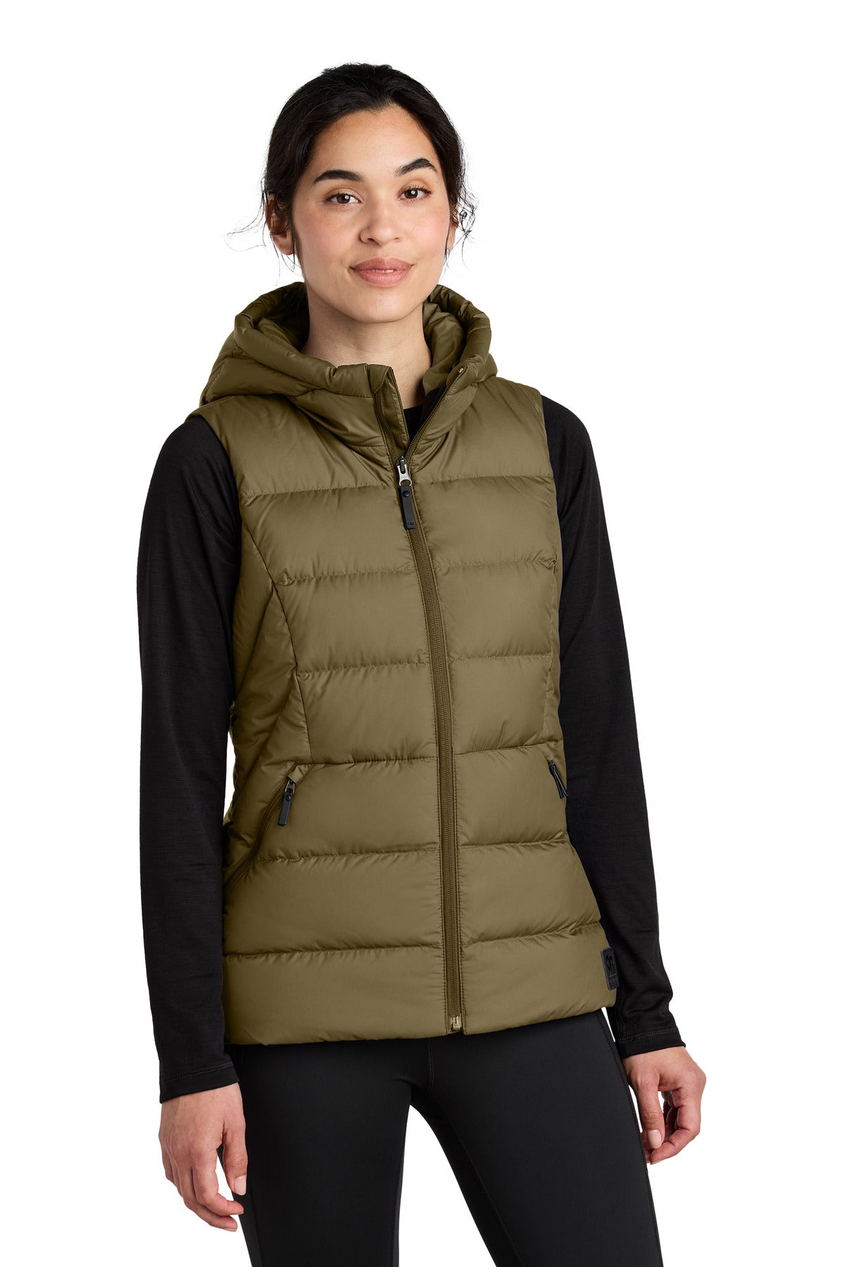 Custom logo LIMITED EDITION Outdoor Research® Women's Coldsnap Hooded Down Vest OR322218 in Loden