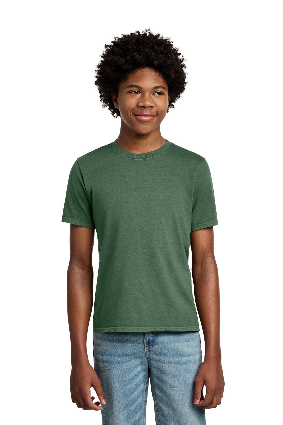 Custom logo Port & Co® Youth Beach Wash® Garment-Dyed Tee. PC099Y in Safari