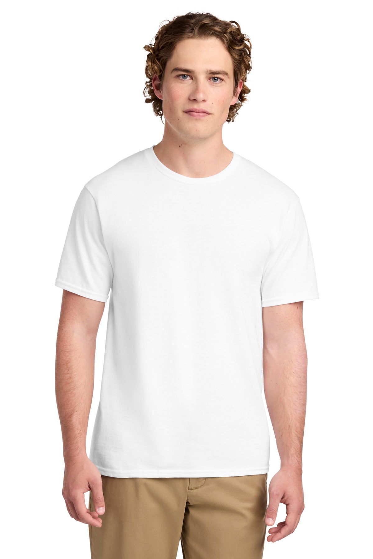 Custom logo Port & Co® Ring Spun Cotton Tee. PC150 in White