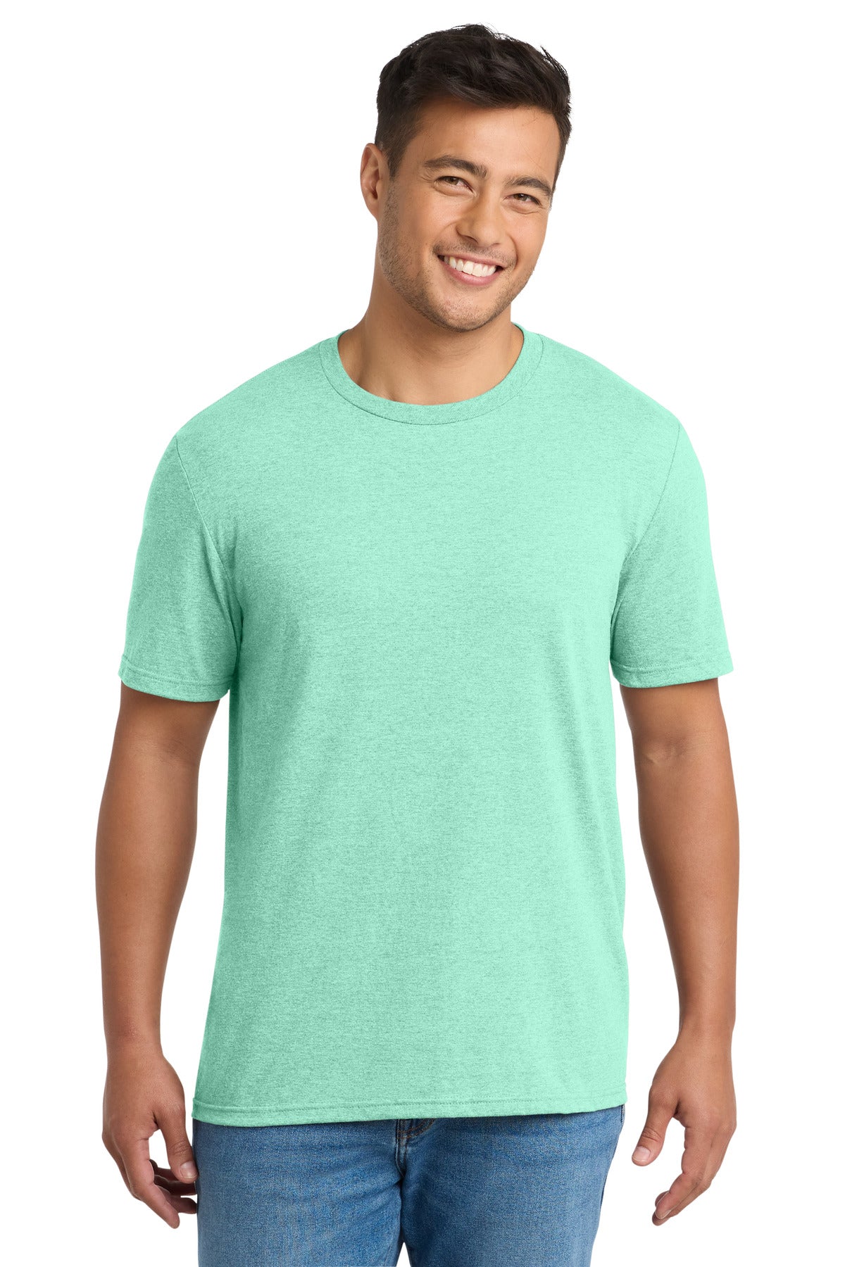 Custom logo Port & Co® Tri-Blend Tee. PC330 in Heather Jadeite