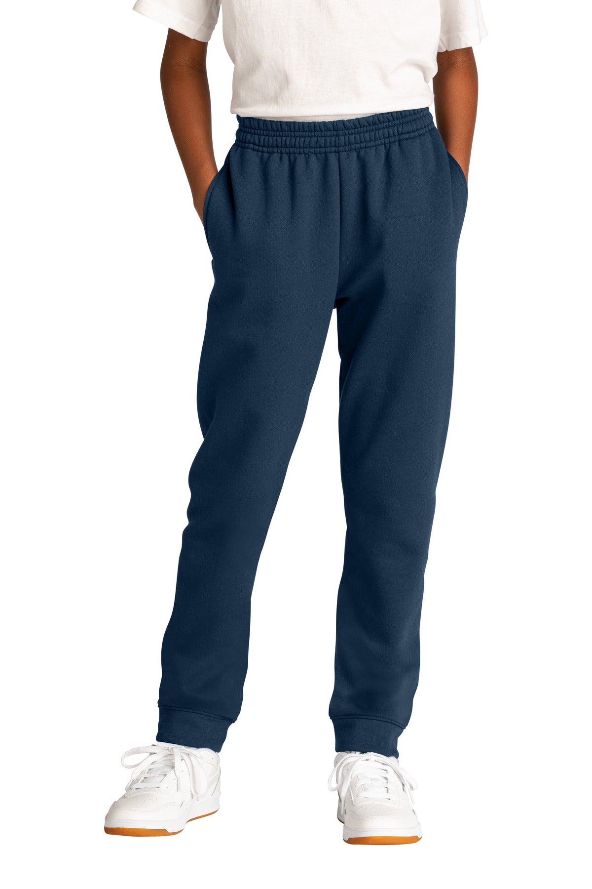 Custom logo Port & Co® Youth Core Fleece Jogger. PC78YJ in Navy