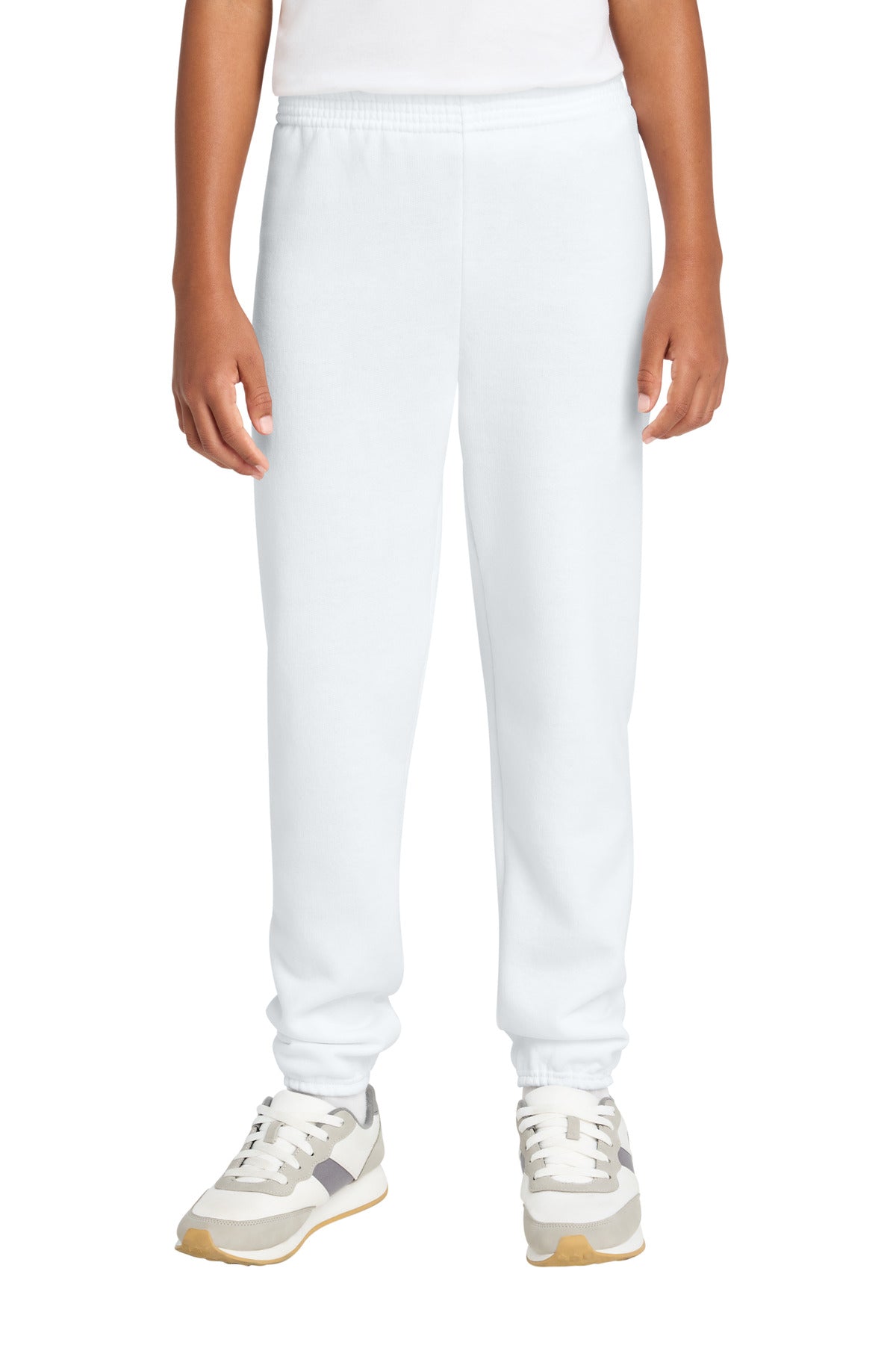 Custom logo Port & Co® Youth Core Fleece Sweatpant PC78YP in White