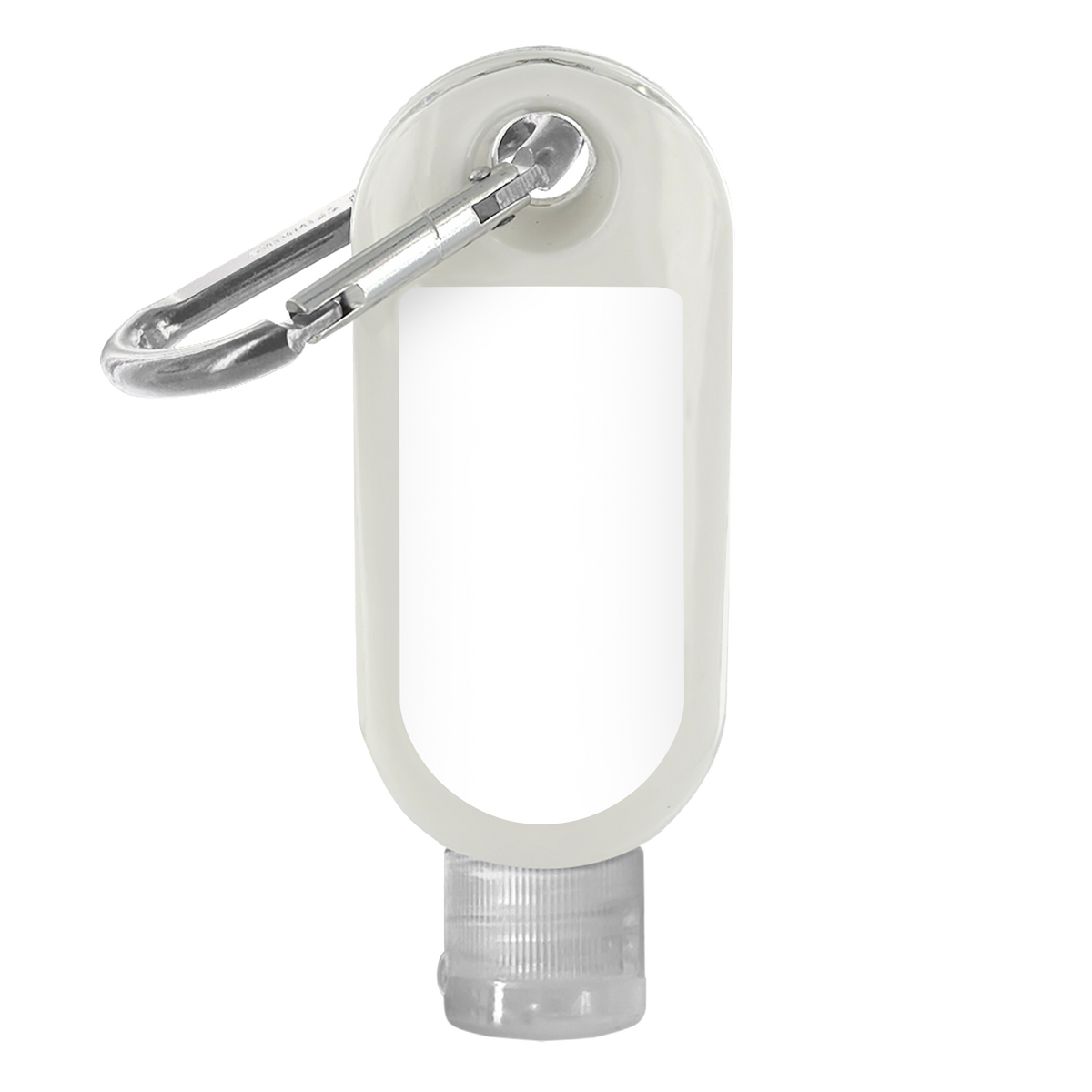 Custom logo SPF-30 Sunscreen in Clear Bottle with Carabiner - 1.9 oz.