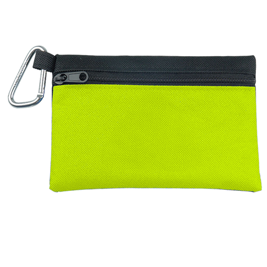 Custom logo Two-Tone Polyester Zip Pouch with Carabiner