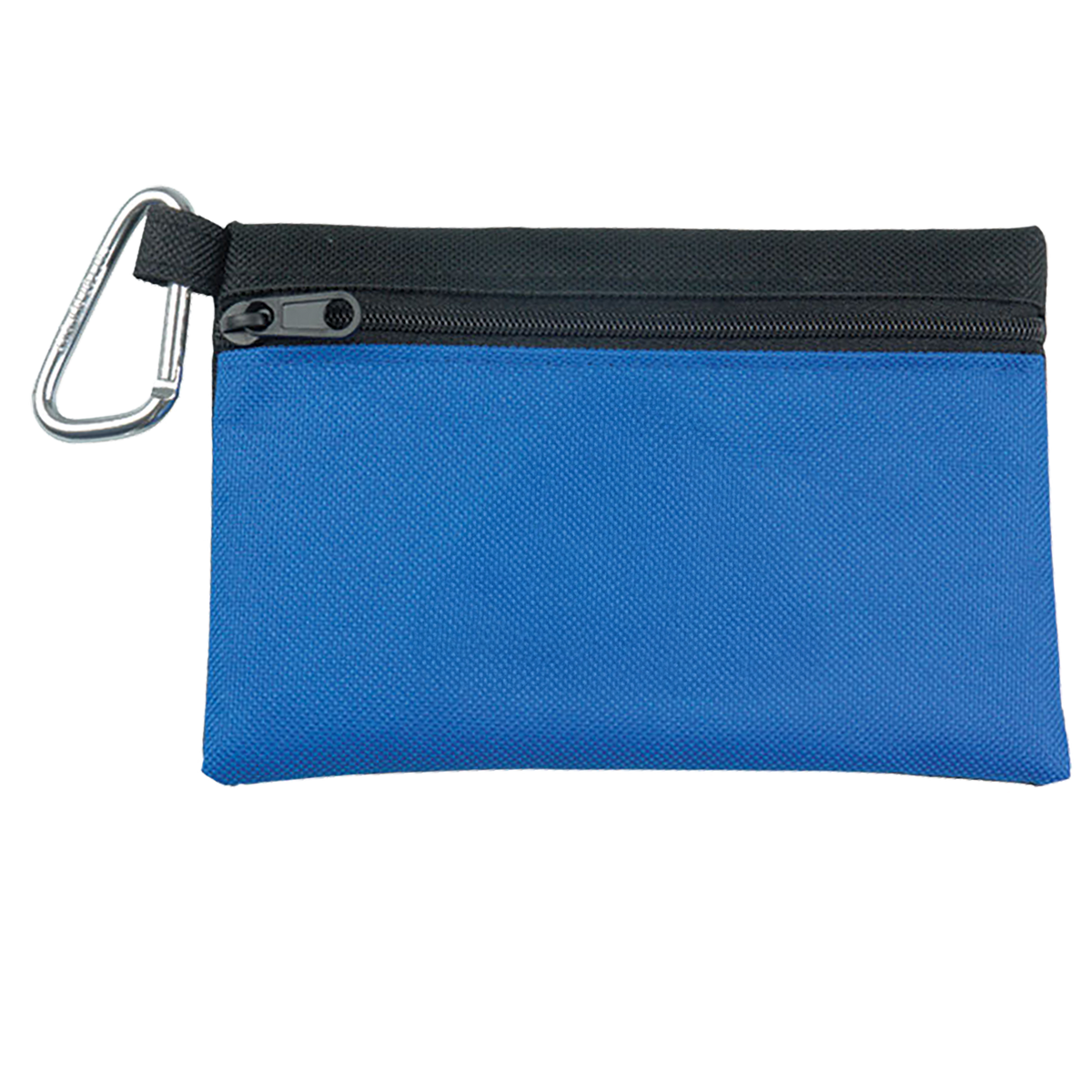Custom logo Two-Tone Polyester Zip Pouch with Carabiner