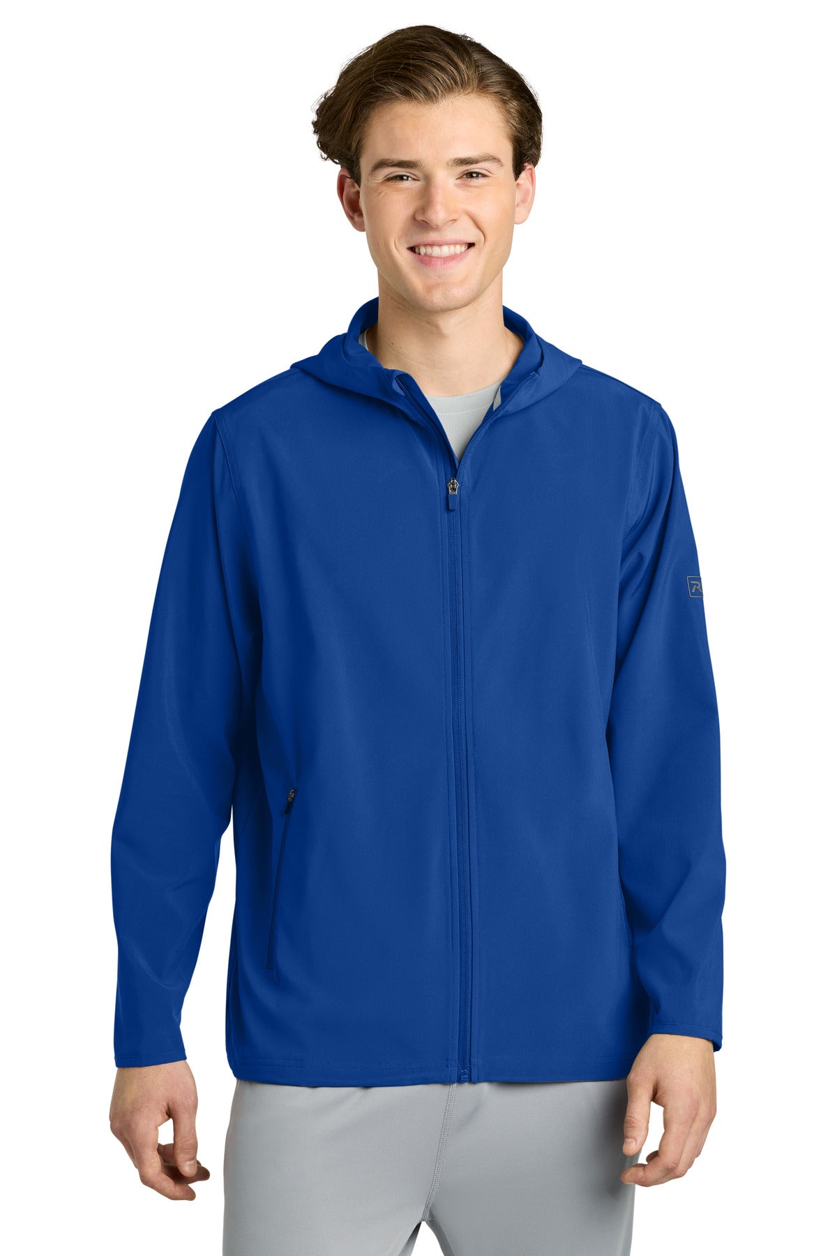Custom logo Richardson Barrage Hooded Wind Jacket RA7400FZH in Royal