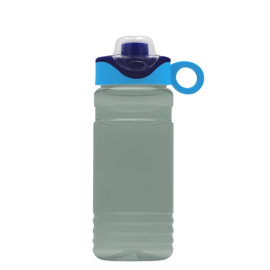 RPET Bottle with Two-Tone Drink-Thru Lid with Silicone Loop - 20 oz.