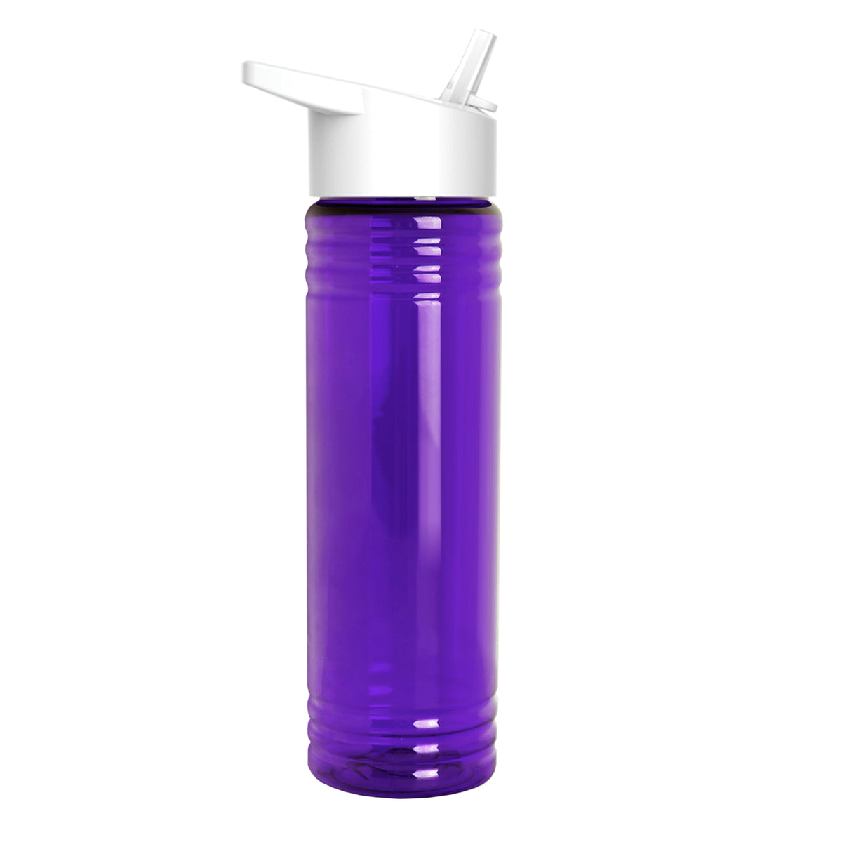 Custom logo Slim Fit RPET Bottle with Flip-Straw Lid - 24 oz.