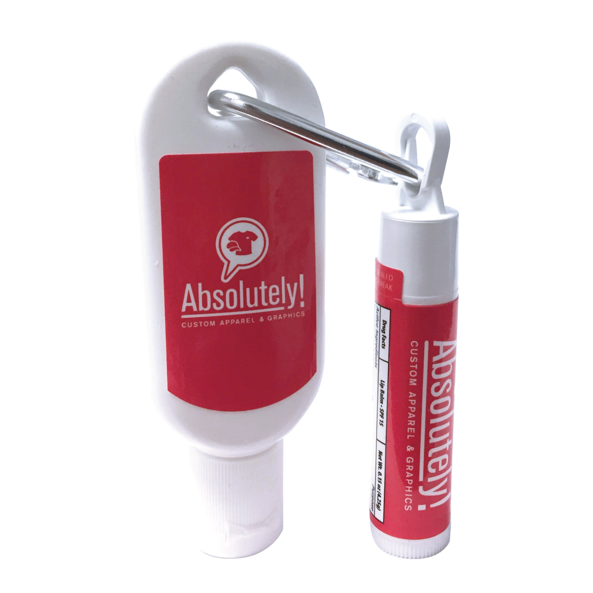 1 oz. SPF30 Sunscreen Lotion with Carabiner and SPF15 Lip Balm KIt