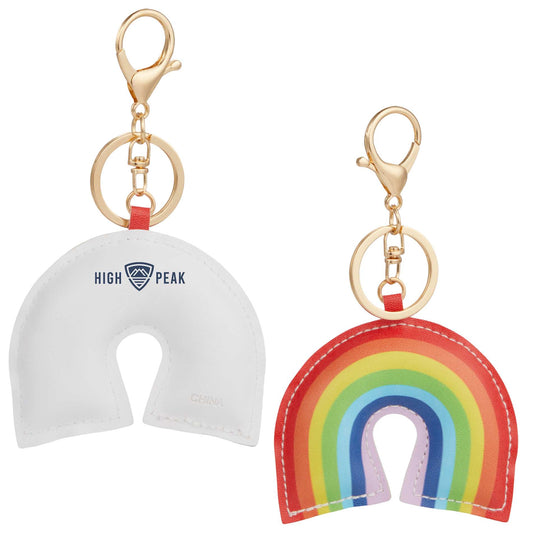 Custom logo Rainbow Leather Keychain