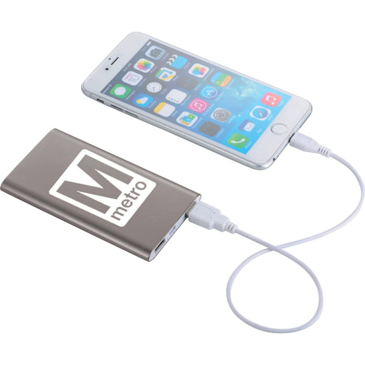 Custom logo Sleek Aluminum 4000 mAh Power Bank