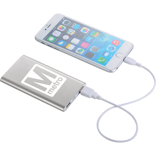 Custom logo Sleek Aluminum 4000 mAh Power Bank