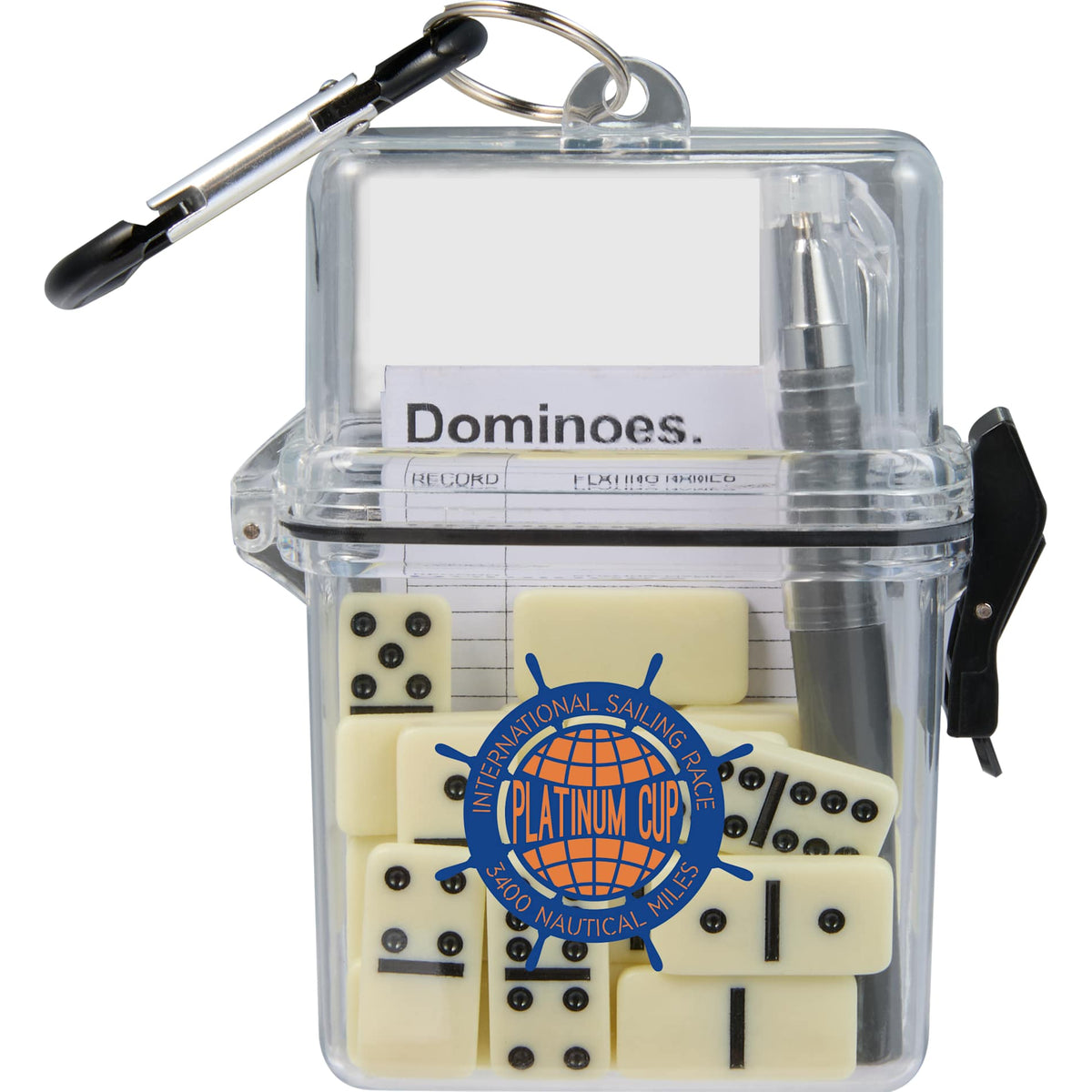 Custom logo On-The-Go Dominoes Set