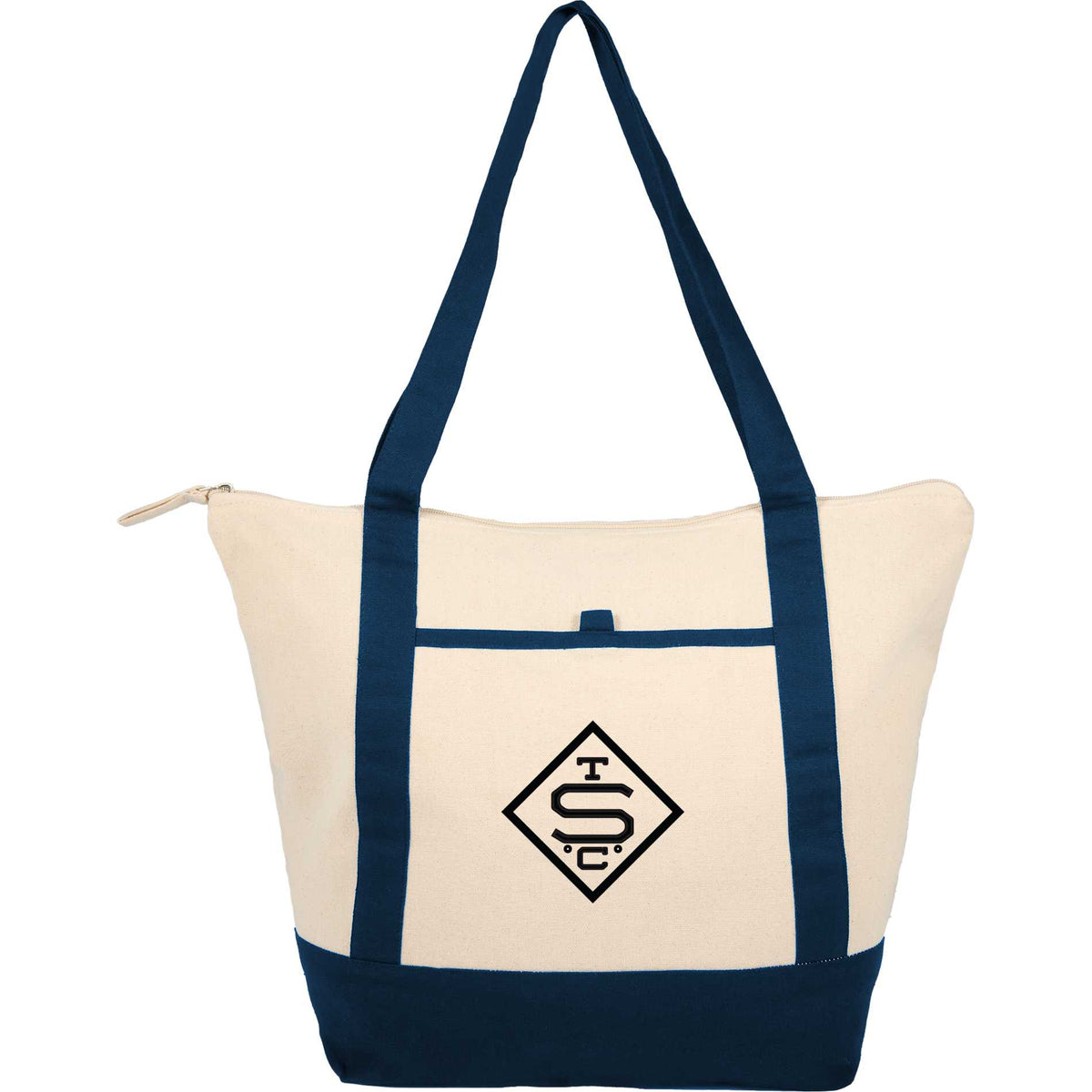 Custom logo Isle 8oz Organic Cotton Zippered Tote