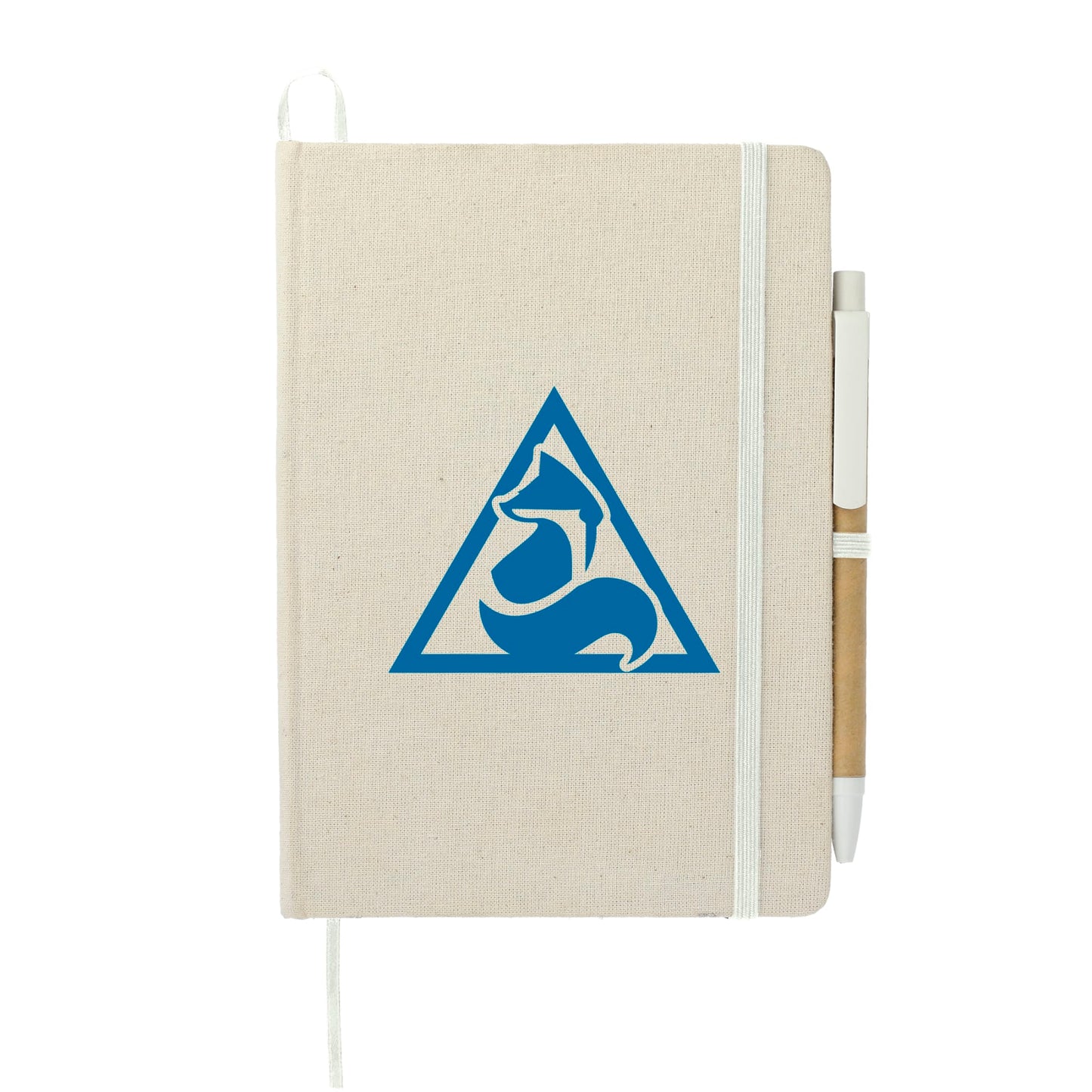Custom logo 5" x 7" Organic Cotton Bound Notebook w/Pen