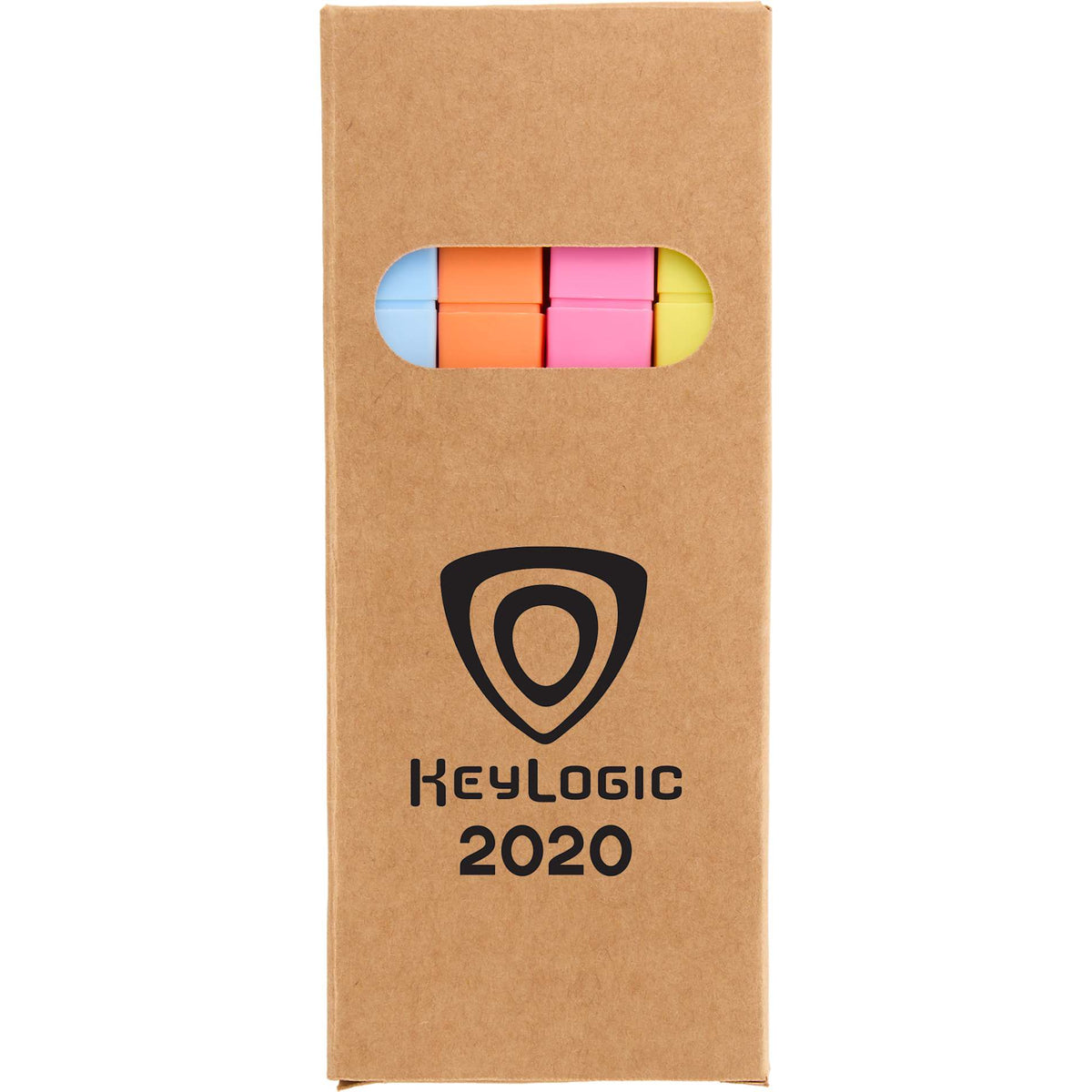 Custom logo 4-Piece Square Recycled Highlighter Set