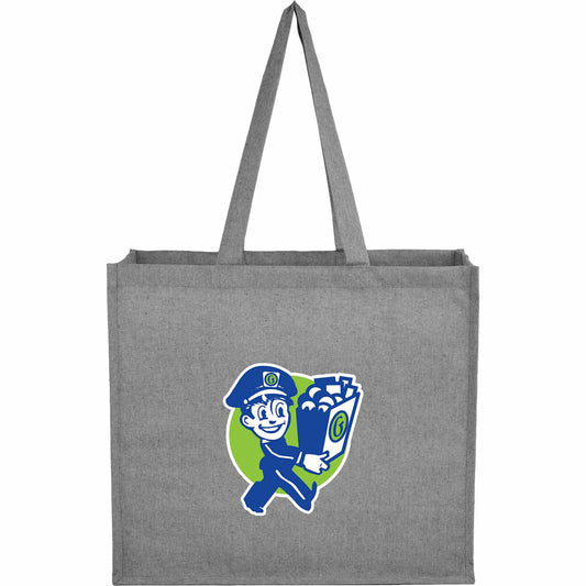 Custom logo 4oz Recycled Cotton Shopper Tote with Laminated