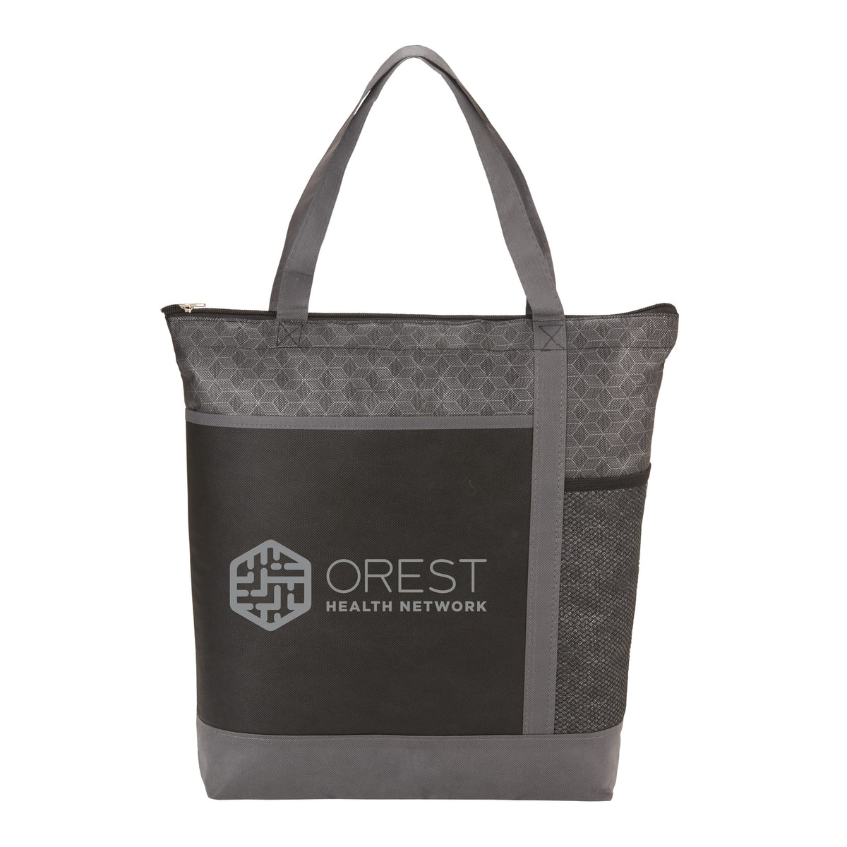 Custom logo Chrome Non-Woven Zipper Convention Tote