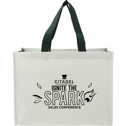 Custom logo RPET Laminated Matte Shopper Tote