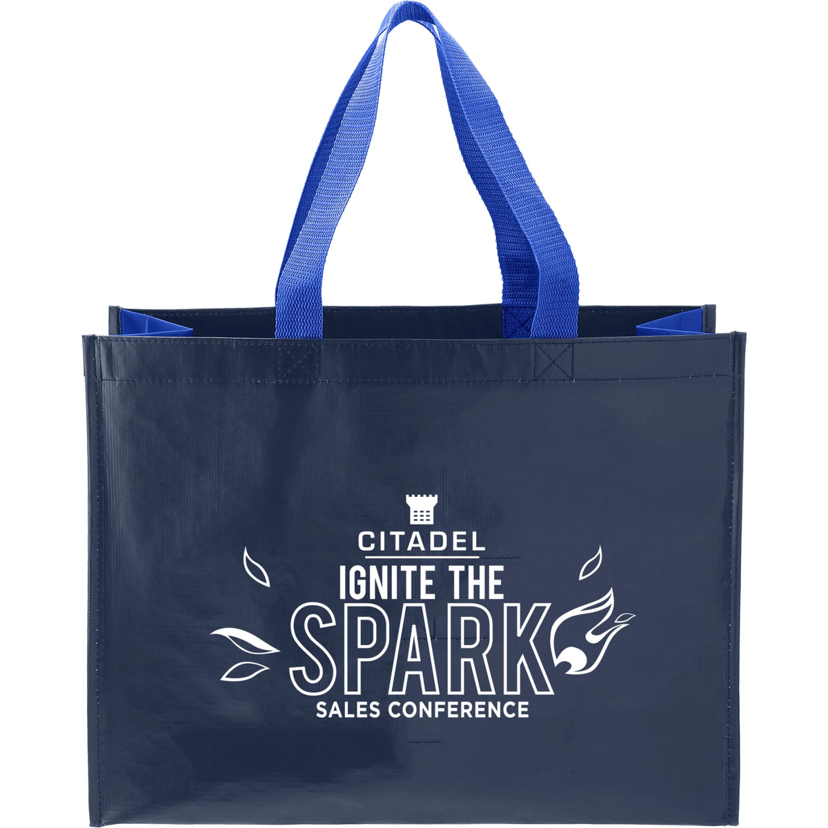 Custom logo RPET Laminated Matte Shopper Tote