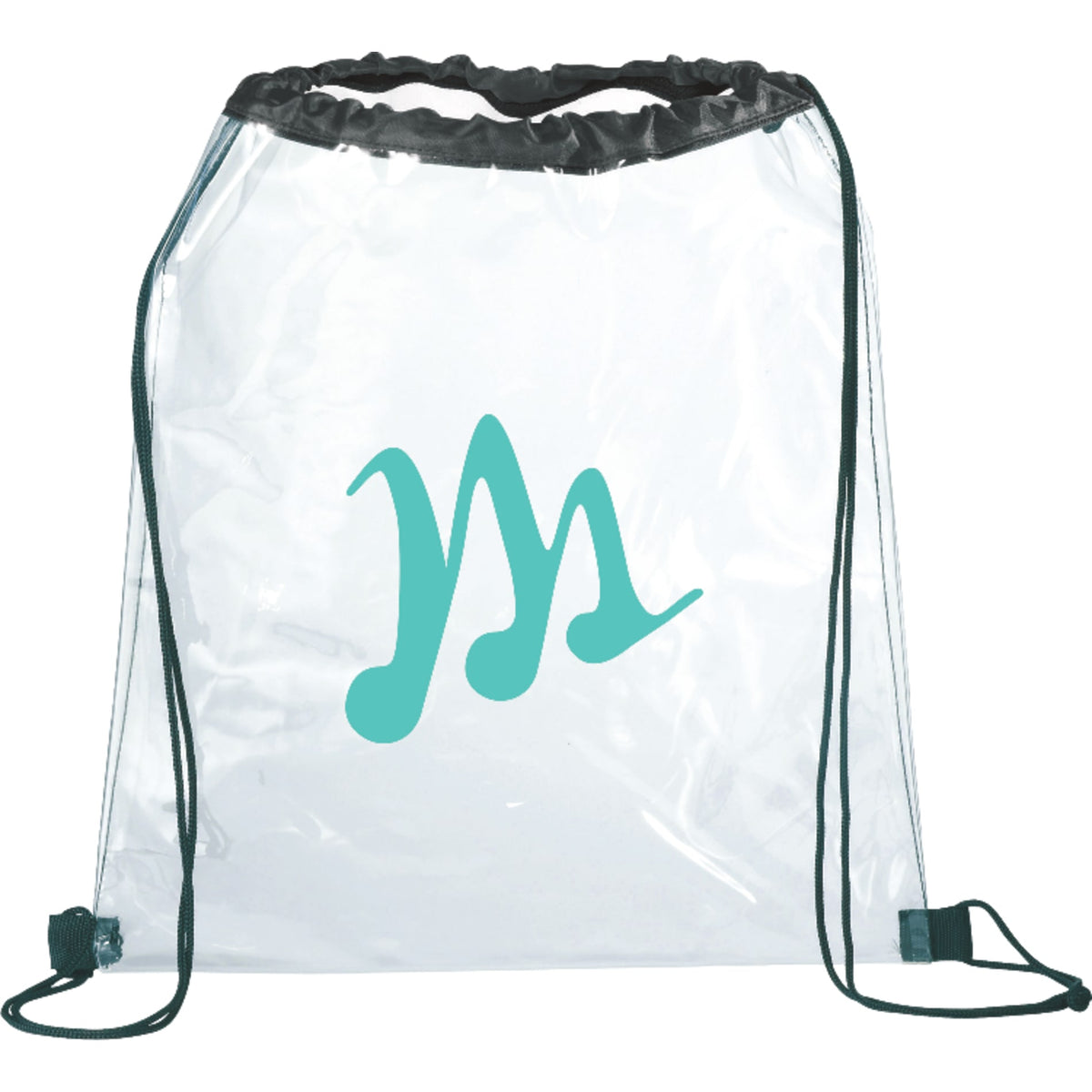 Custom logo Rally Clear Drawstring Bag