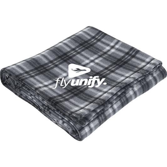 Custom logo Plaid Fleece Blanket