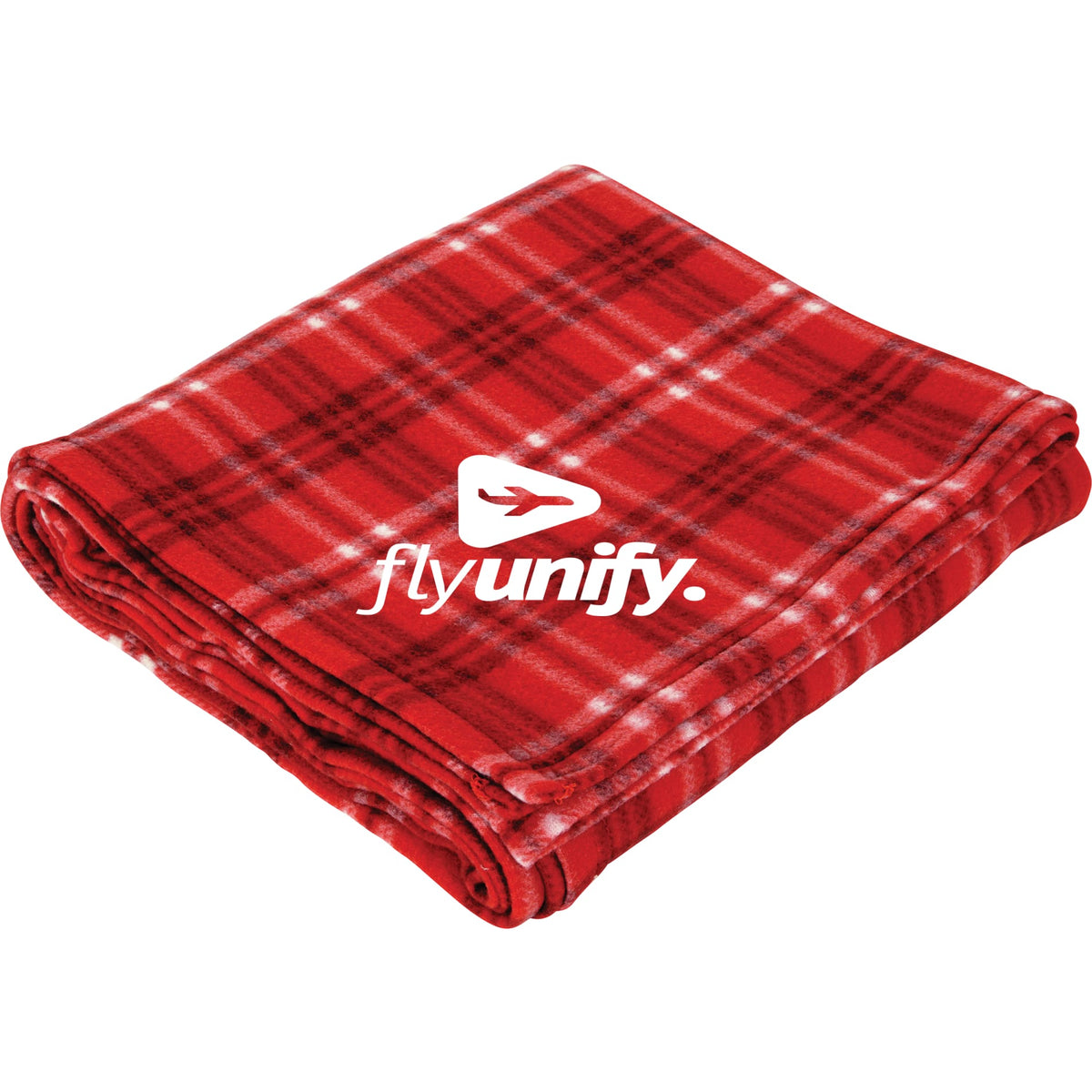 Custom logo Plaid Fleece Blanket