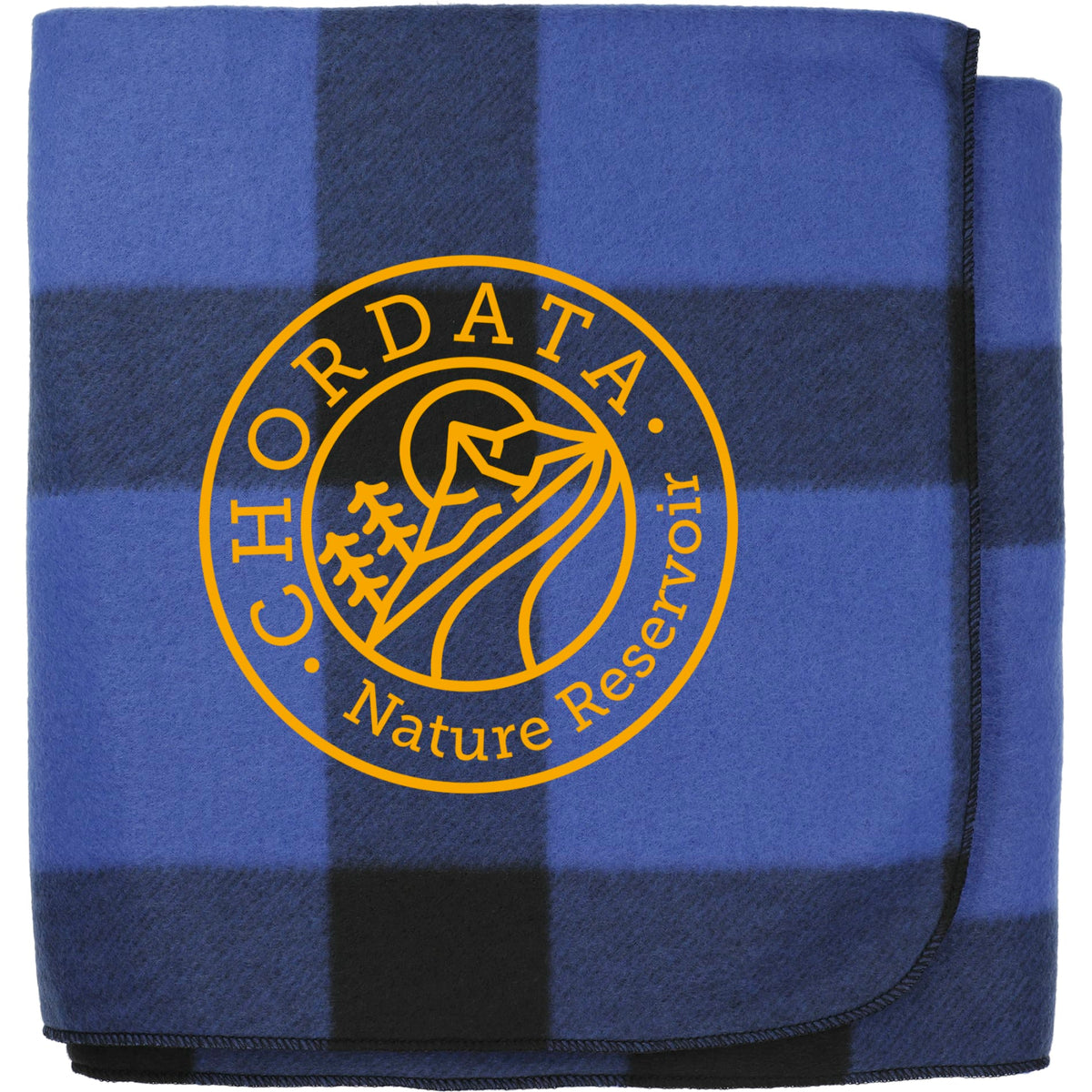 Custom logo Buffalo Plaid Fleece Blanket