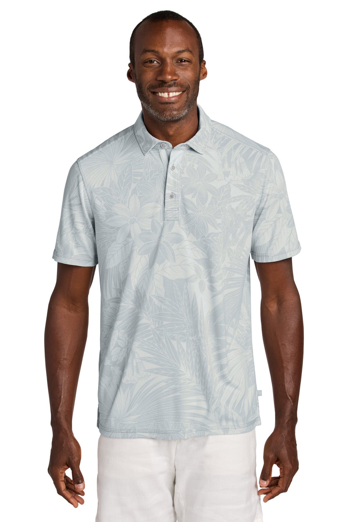 Custom logo Tommy Bahama® Santiago Paradise Polo ST227544TB in Zinc Grey