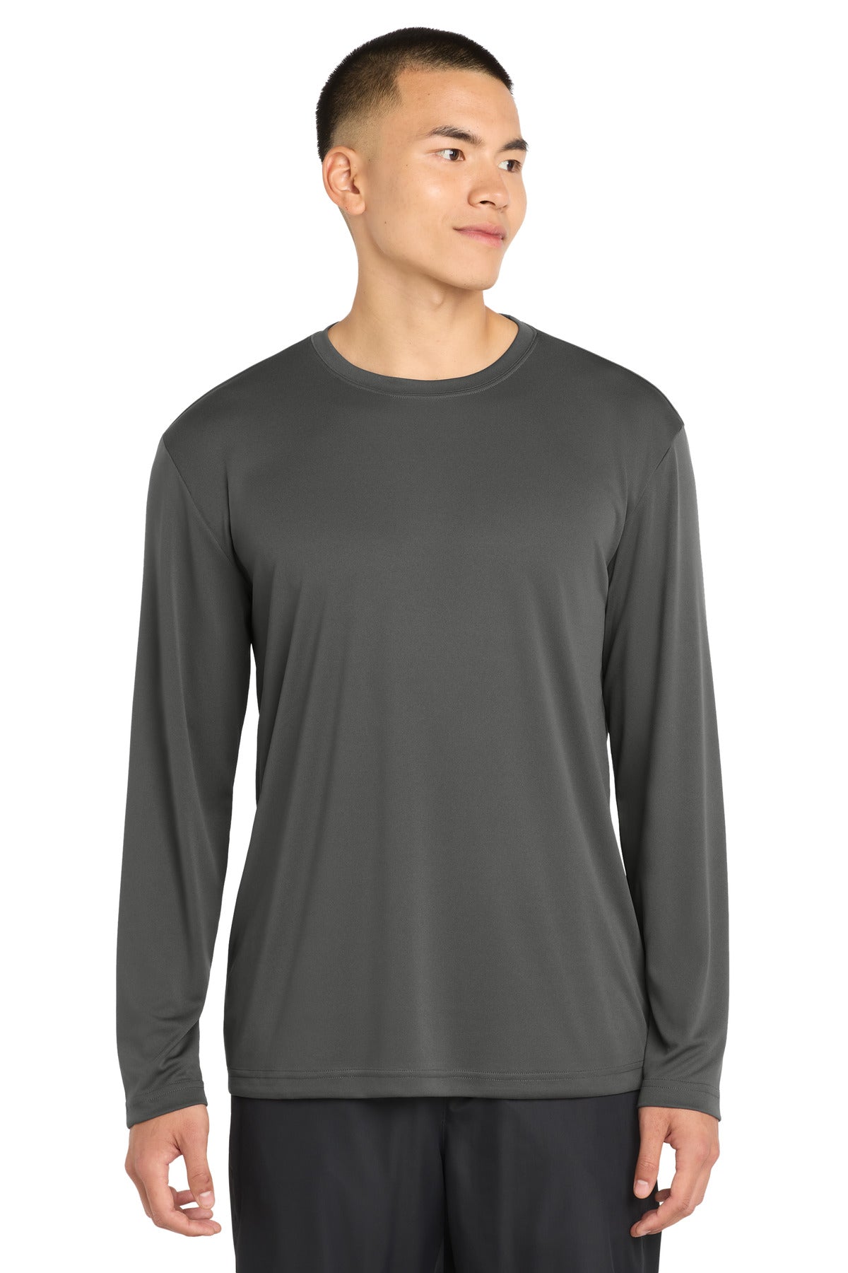 Custom logo Sport-Tek® Long Sleeve PosiCharge® Competitor™ Tee. ST350LS in Iron Grey