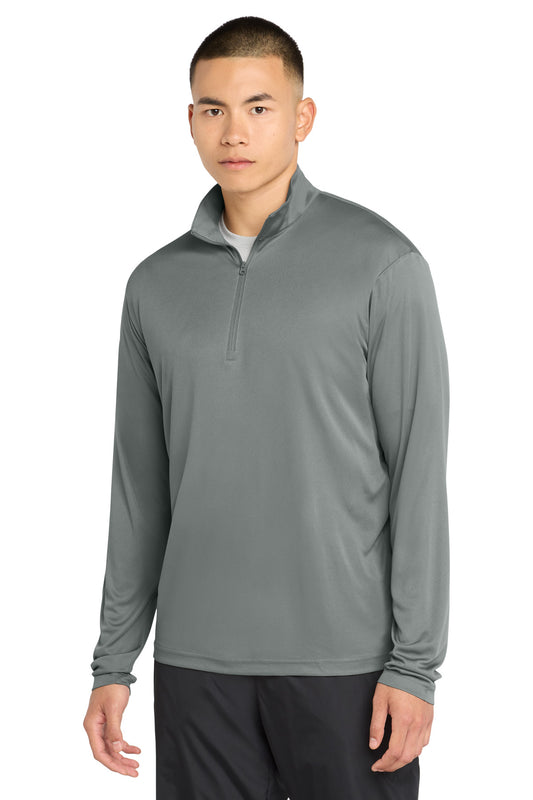 Custom logo Sport-Tek® PosiCharge® Competitor™ 1/4-Zip Pullover. ST357 in Grey Concrete