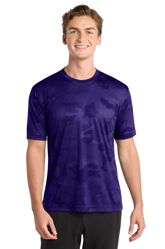 Custom logo Sport-Tek® CamoHex Tee. ST370 in Purple
