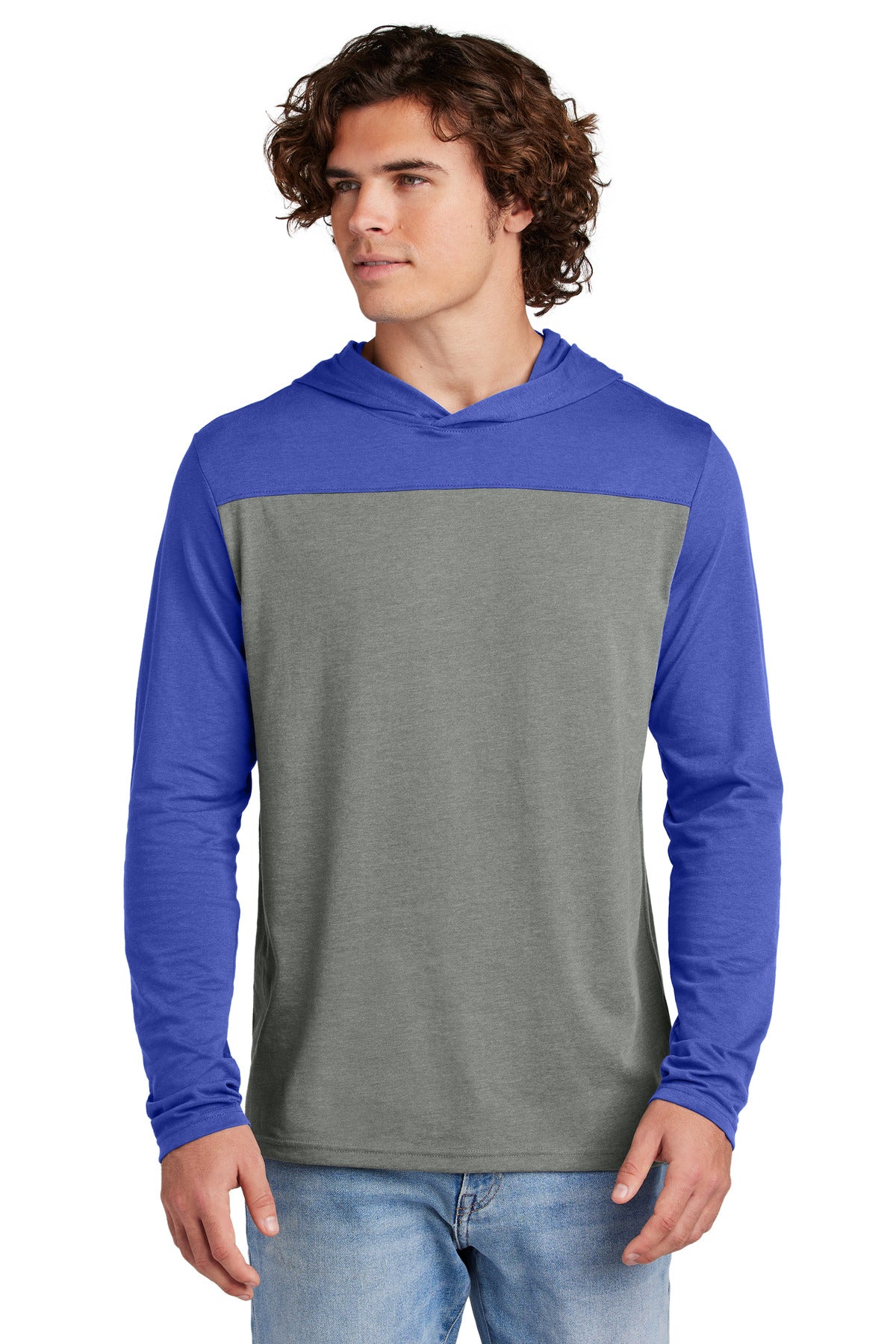 Custom logo Sport-Tek® Halftime Long Sleeve Hoodie ST6044 in True Royal/ Vintage Heather