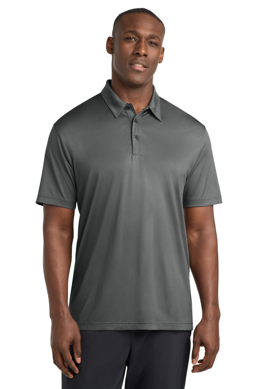 Custom logo Sport-Tek® Embossed PosiCharge® Tough Polo®. ST630 in Dark Smoke Grey