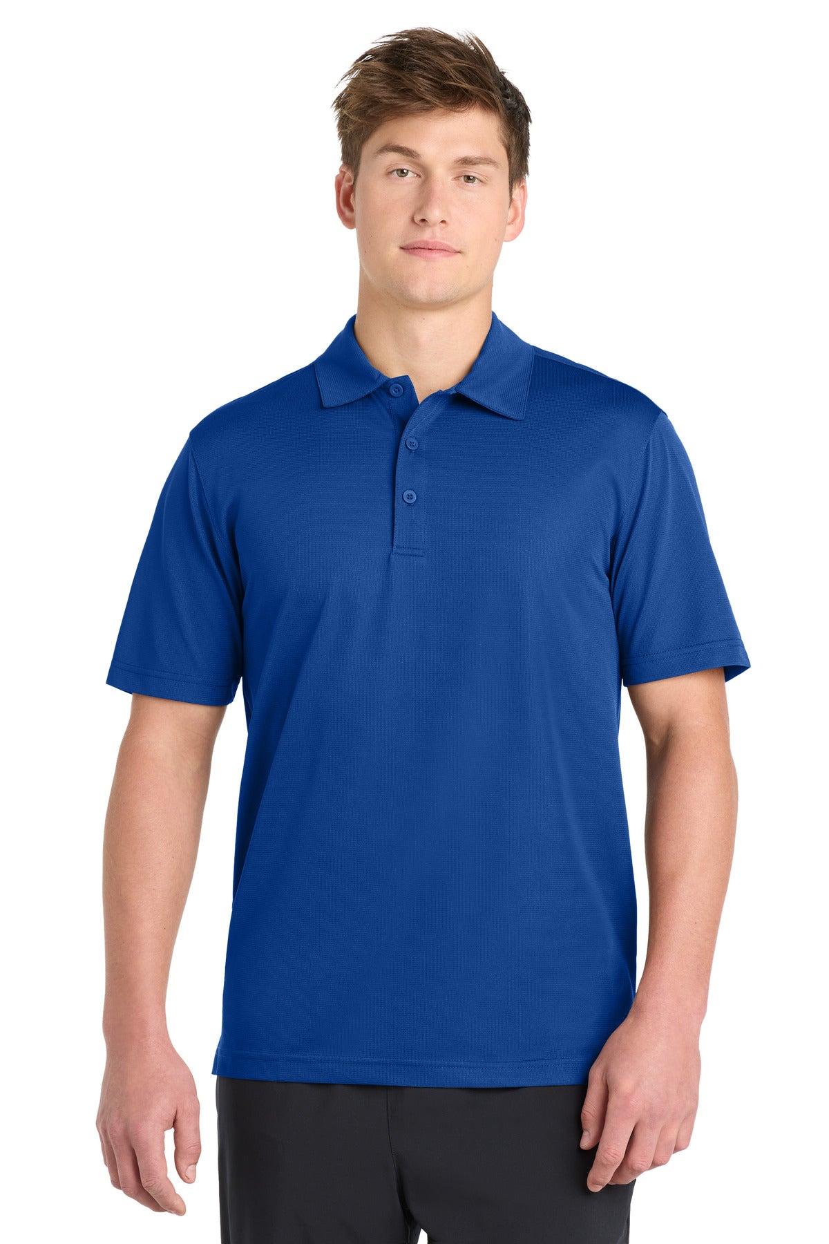 Custom logo Sport-Tek® PosiCharge® Active Textured Polo. ST690 in True Royal